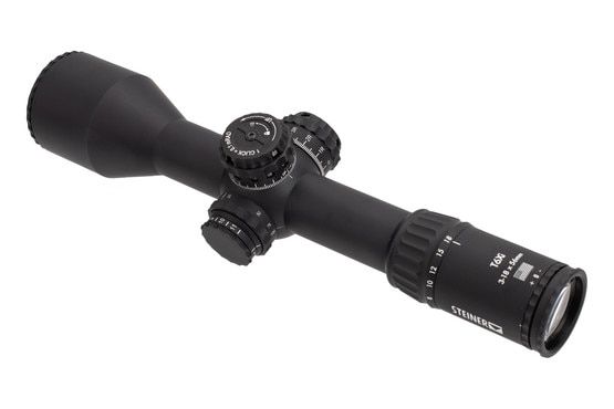 Steiner Optics T6Xi 3-18x56mm FFP Riflescope with SCR2 MIL Reticle has a black finish
